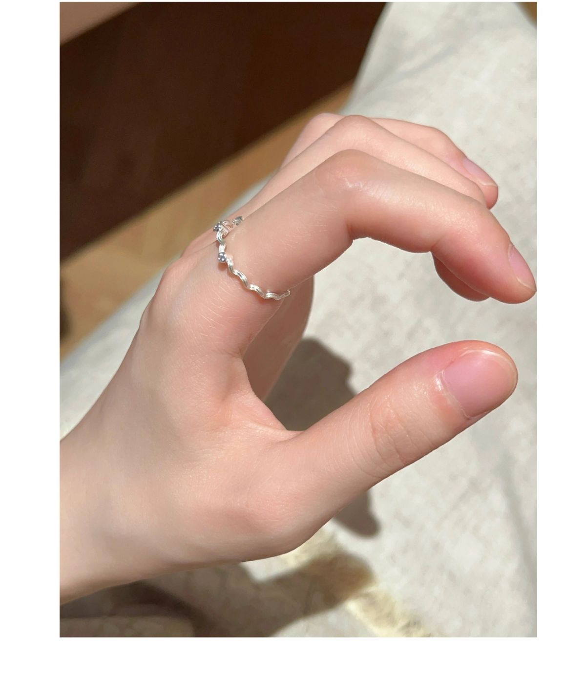 S925 Sterling Silver Lace Pattern Open Ring Women