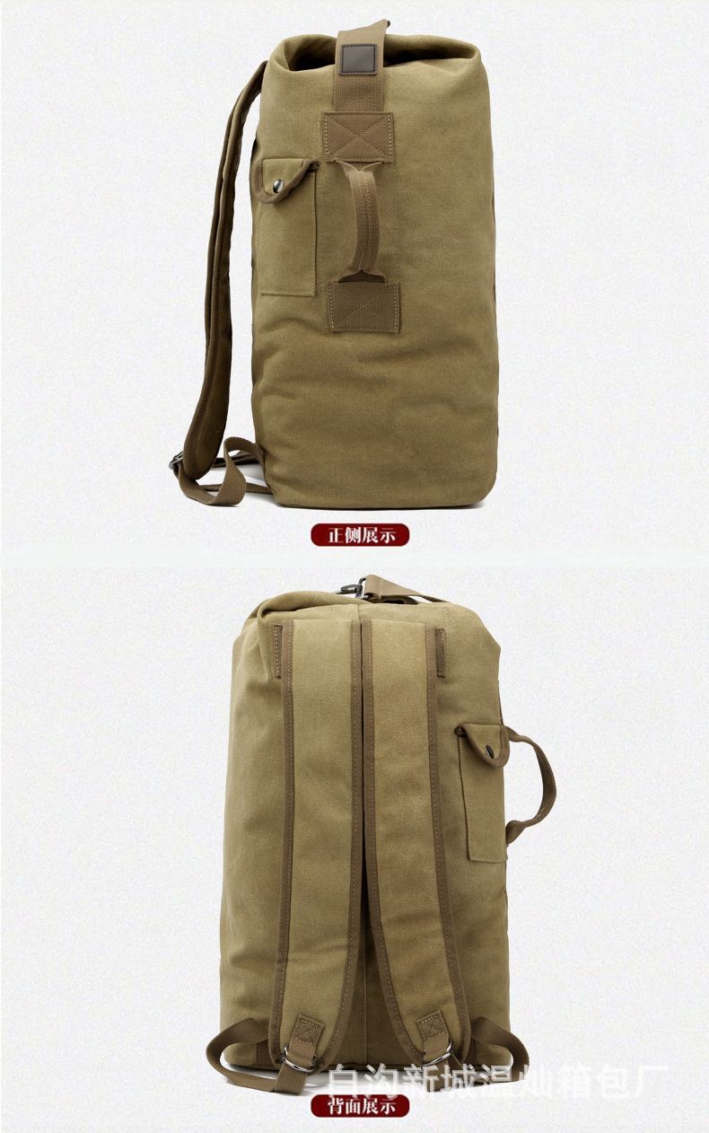 Leinwand-Zylinder-Rucksack, Laptop-Fach, unisex, Reisen