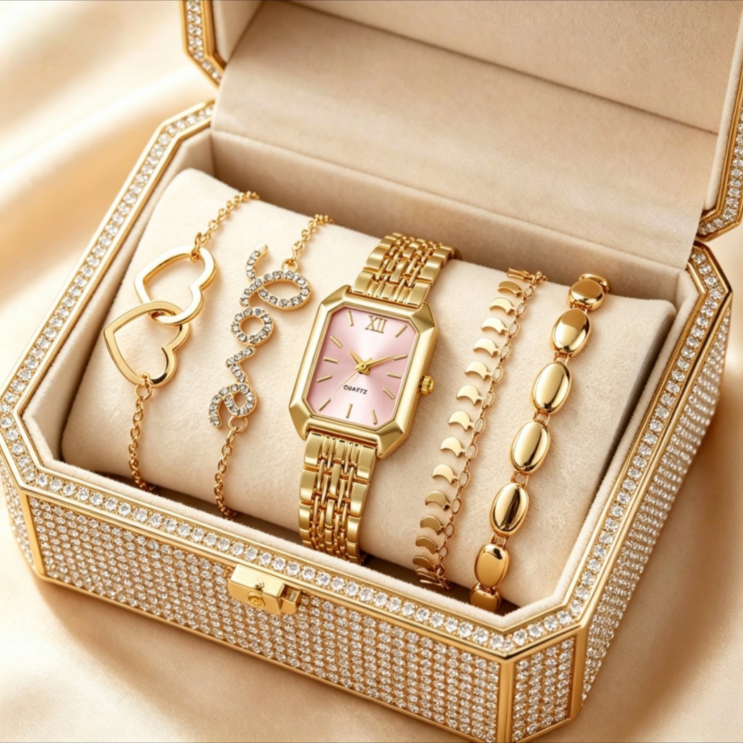 Women's Square Quartz Watch Luxury Steel Strap