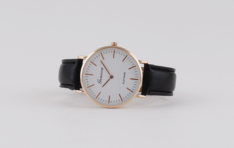 Herrenuhr, ultraflach, Lederarmband, Quarz