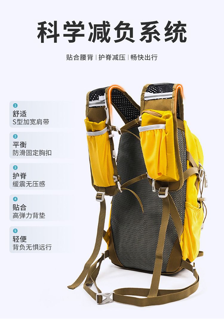 Hiking and trekking backpack, lightweight, multifunctional