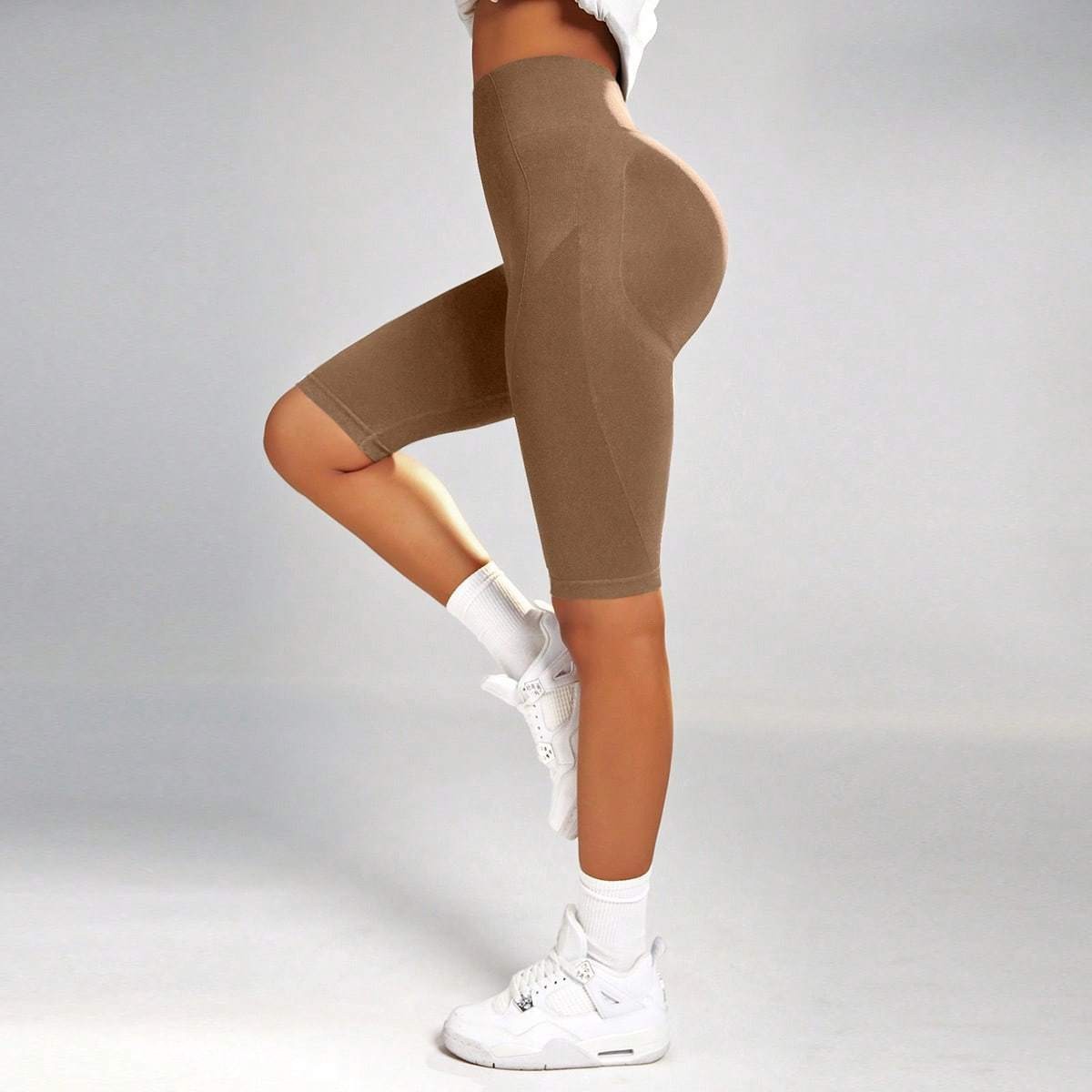Beş Çeyrek Yoga Pantolon Kadın, Yüksek Bel, Fitness