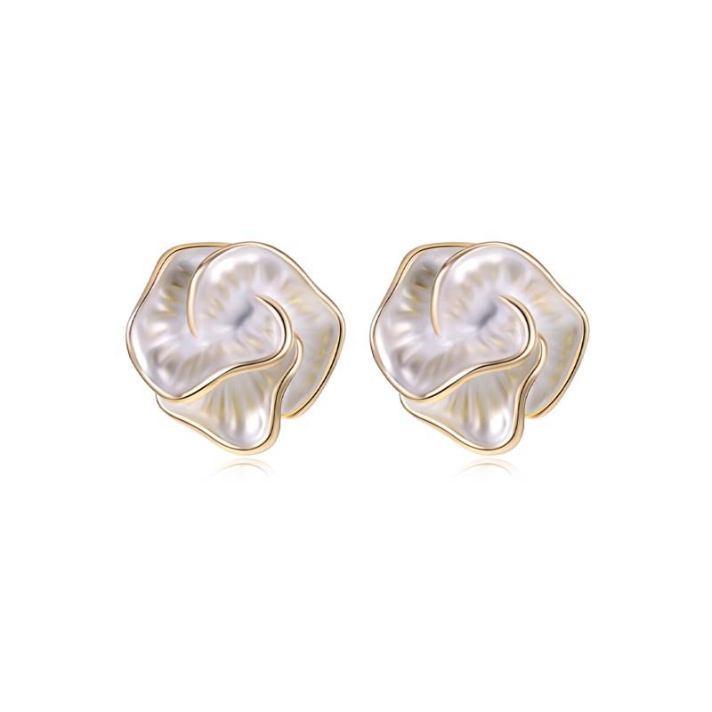 S925 Silberohrringe mit Kamelie, elegant und vielseitig
