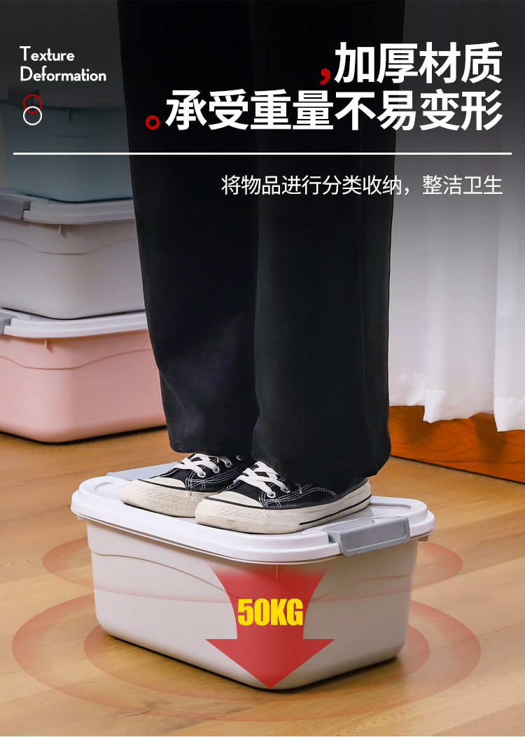 Plastic Storage Box with Lid Extra Large Portable