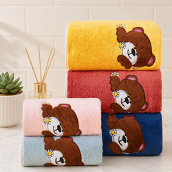 Coral fleece towel set, 3-piece, absorbent, gift box