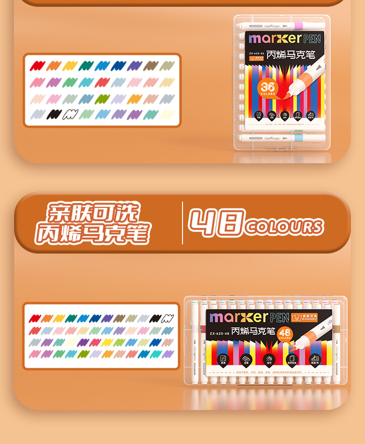 Children's acrylic marker set for art and drawing