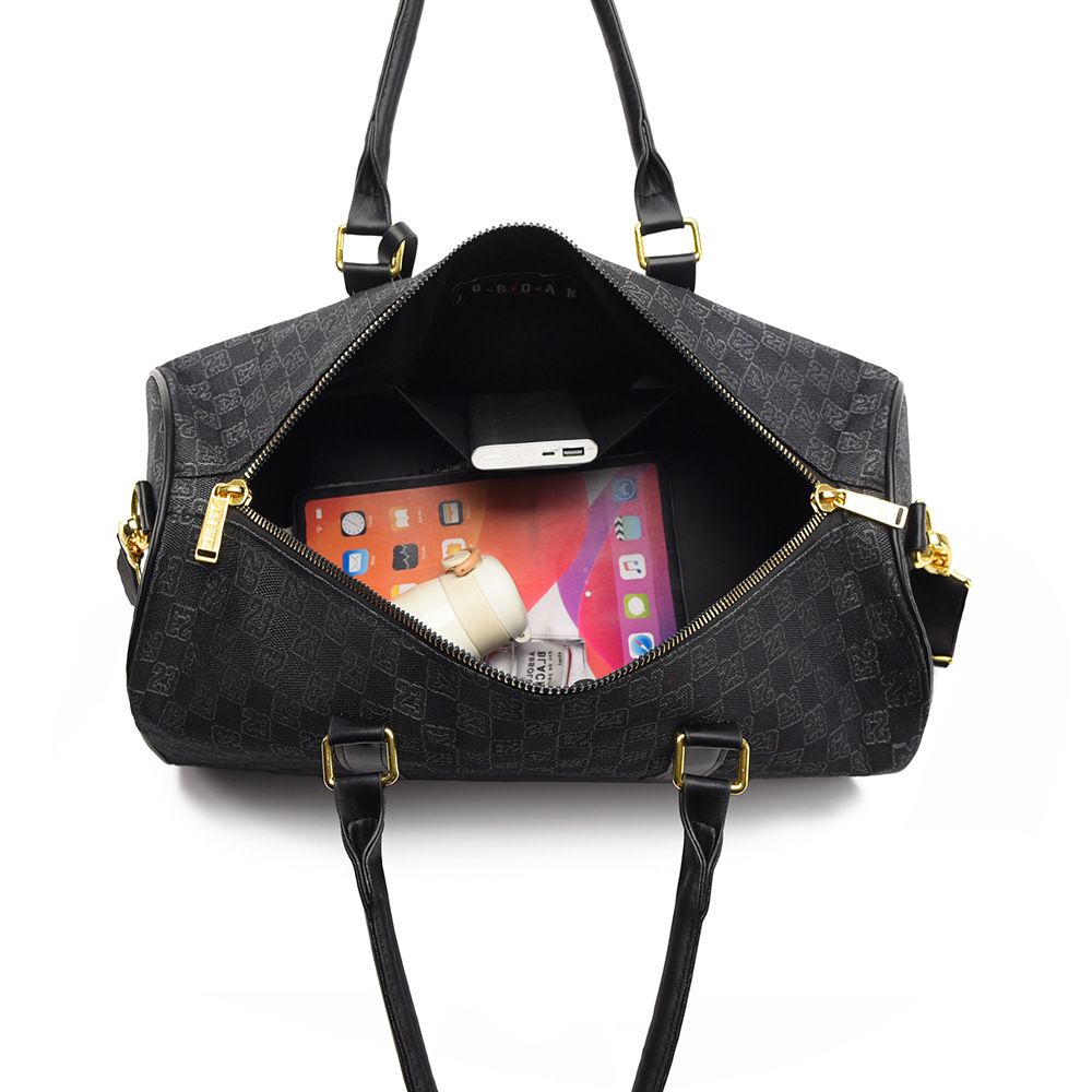 AJ Checkered Gym Bag, Large Capacity, Crossbody