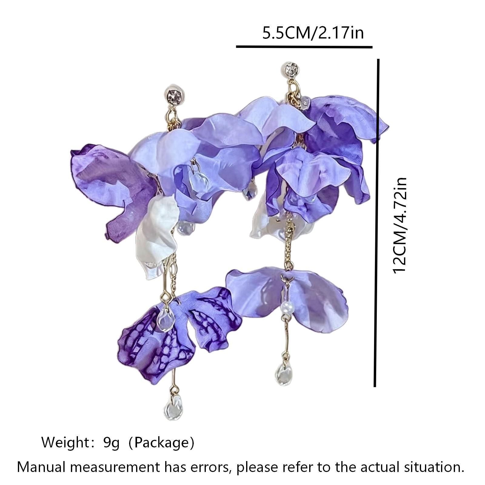 Fabric flower earrings, spring summer style, lightweight luxury