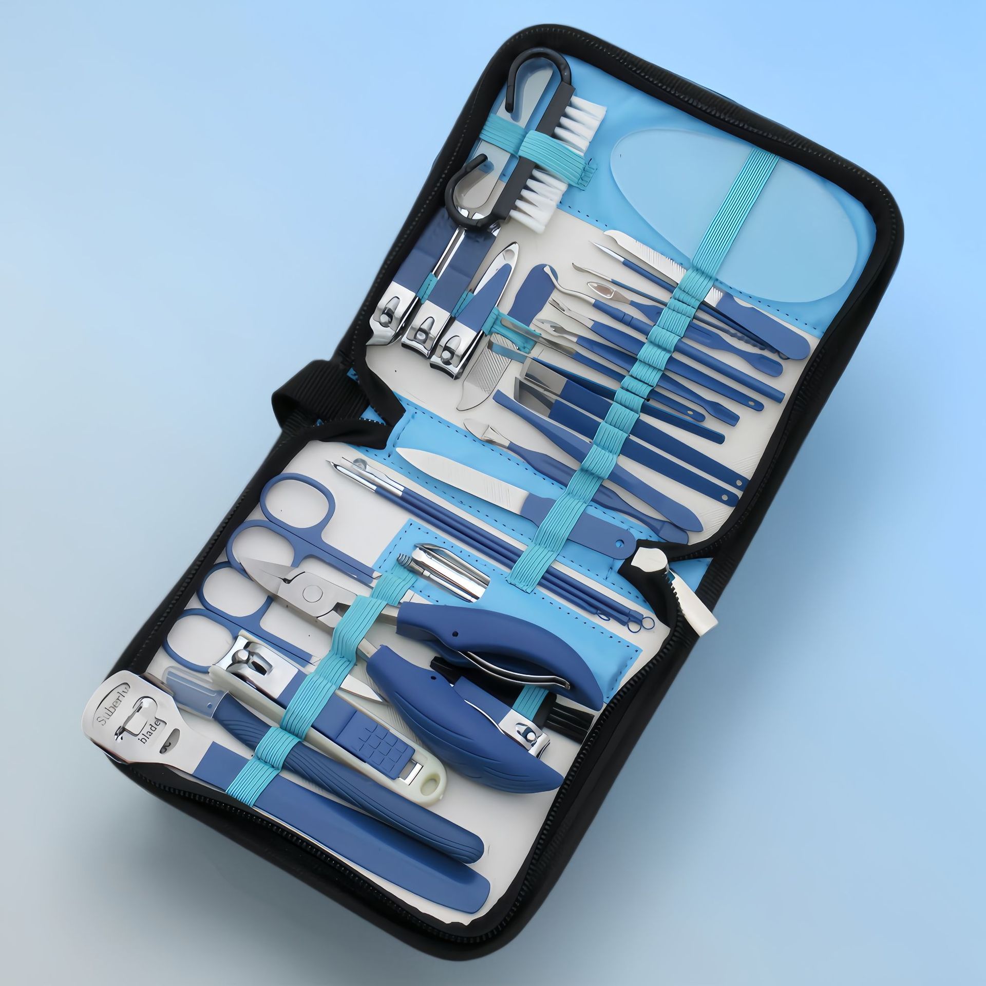 Nail care set, 42-piece with clippers and tweezers