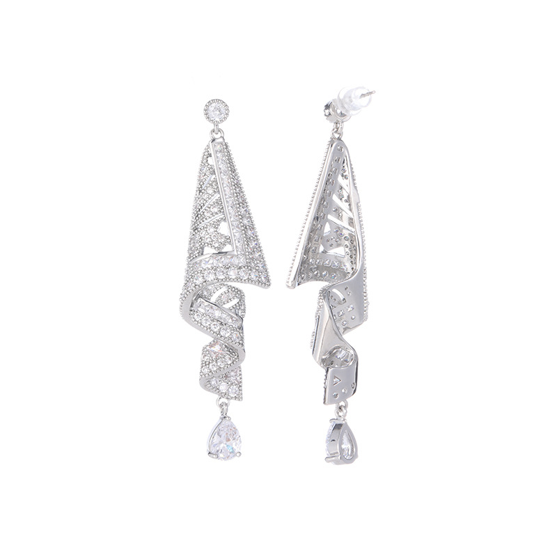 Vintage-Ohrringe geometrisch, 925er Silber, Ethnic-Stil
