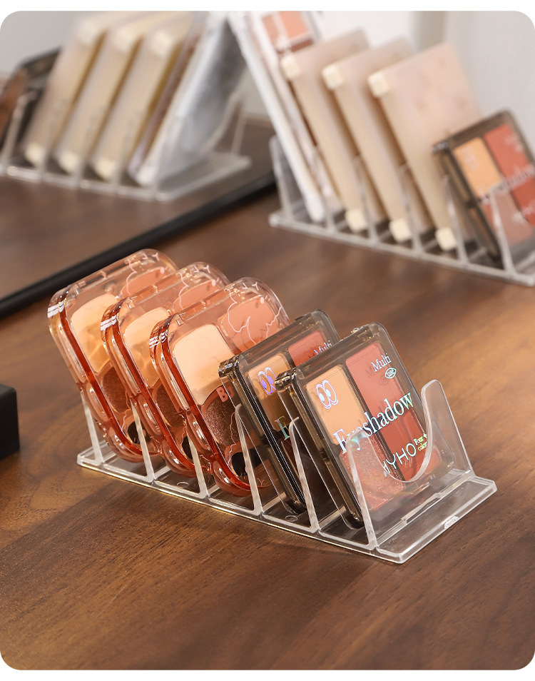 Multi-grid makeup storage box, transparent, desktop organizer