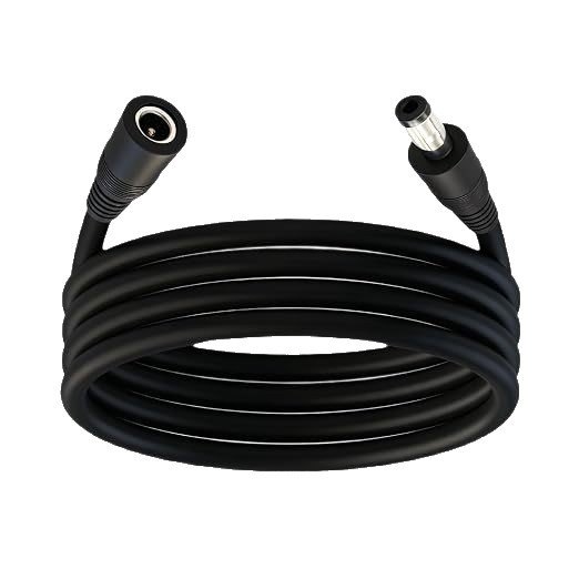 DC5521/5525 18AWG male-female extension cable for security cameras