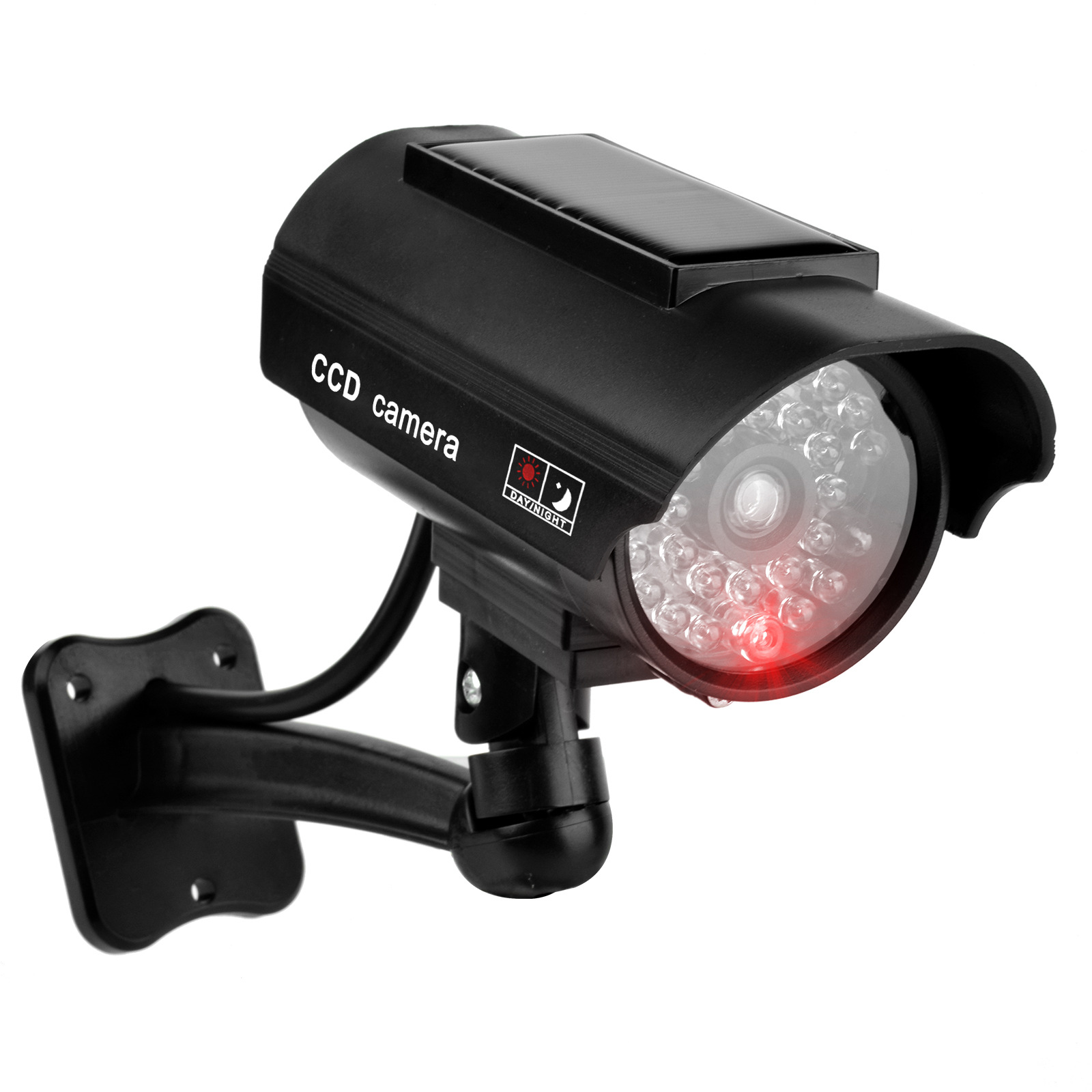 Solar fake security camera with LED light