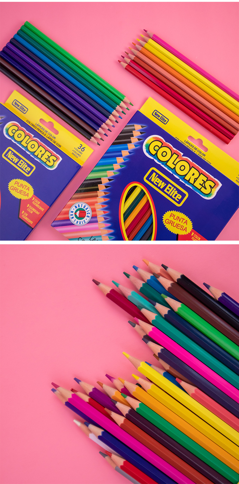 Buntstift-Set 12 Farben ölbasiert, für Kinder
