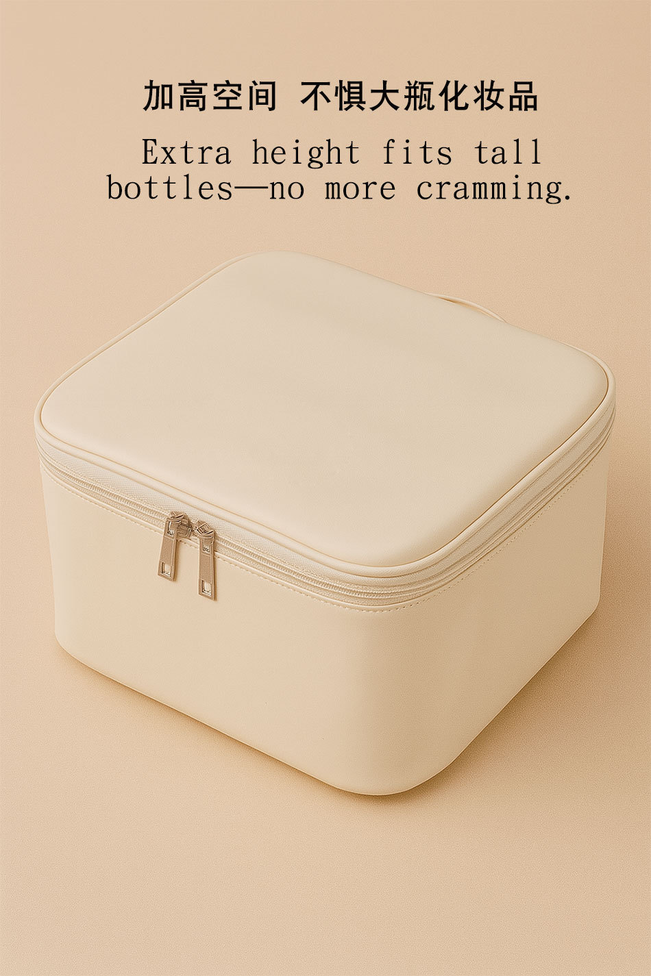 Makeup bag with mirror and LED light, portable organizer