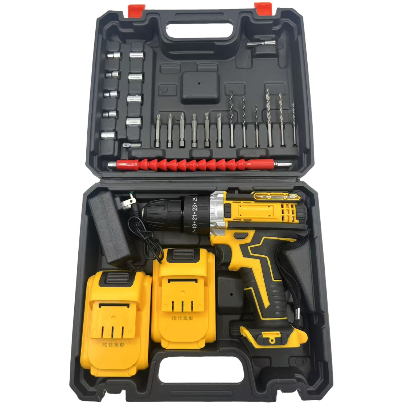 Lithium electric drill, multi-function, two-speed impact drilling
