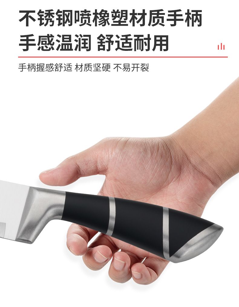 Stainless steel chef knife set, 6-piece