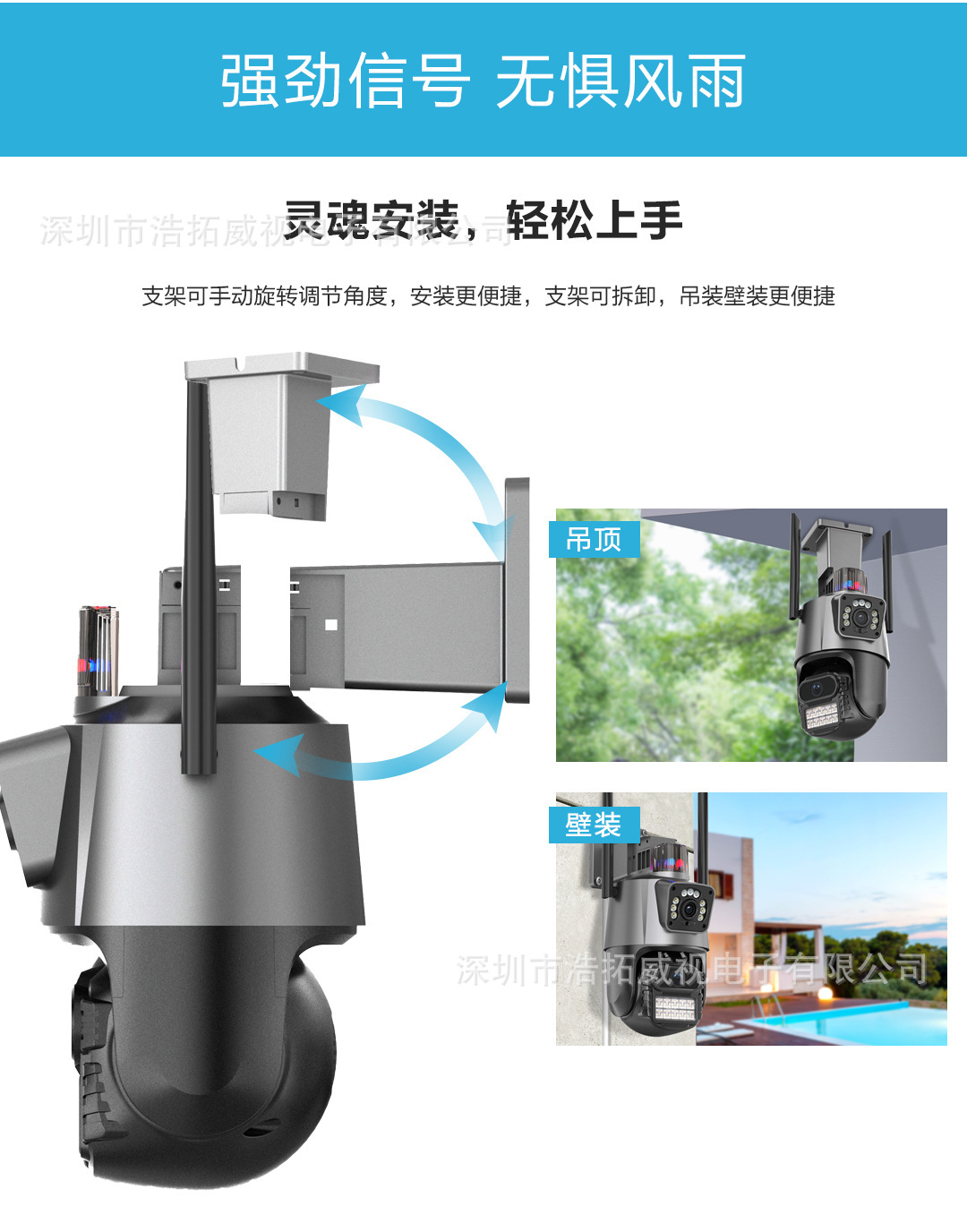 Icsee P11 Außen-Dual-Objektiv WiFi Ultra-HD CCTV-Kamera