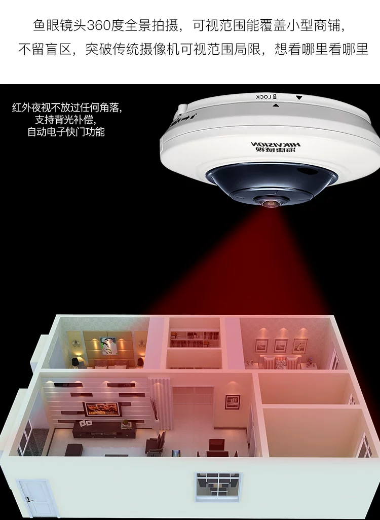 Hikvision 5-Megapixel-POE-Fisheye-Panoramakamera DS-2XA3956F-IS