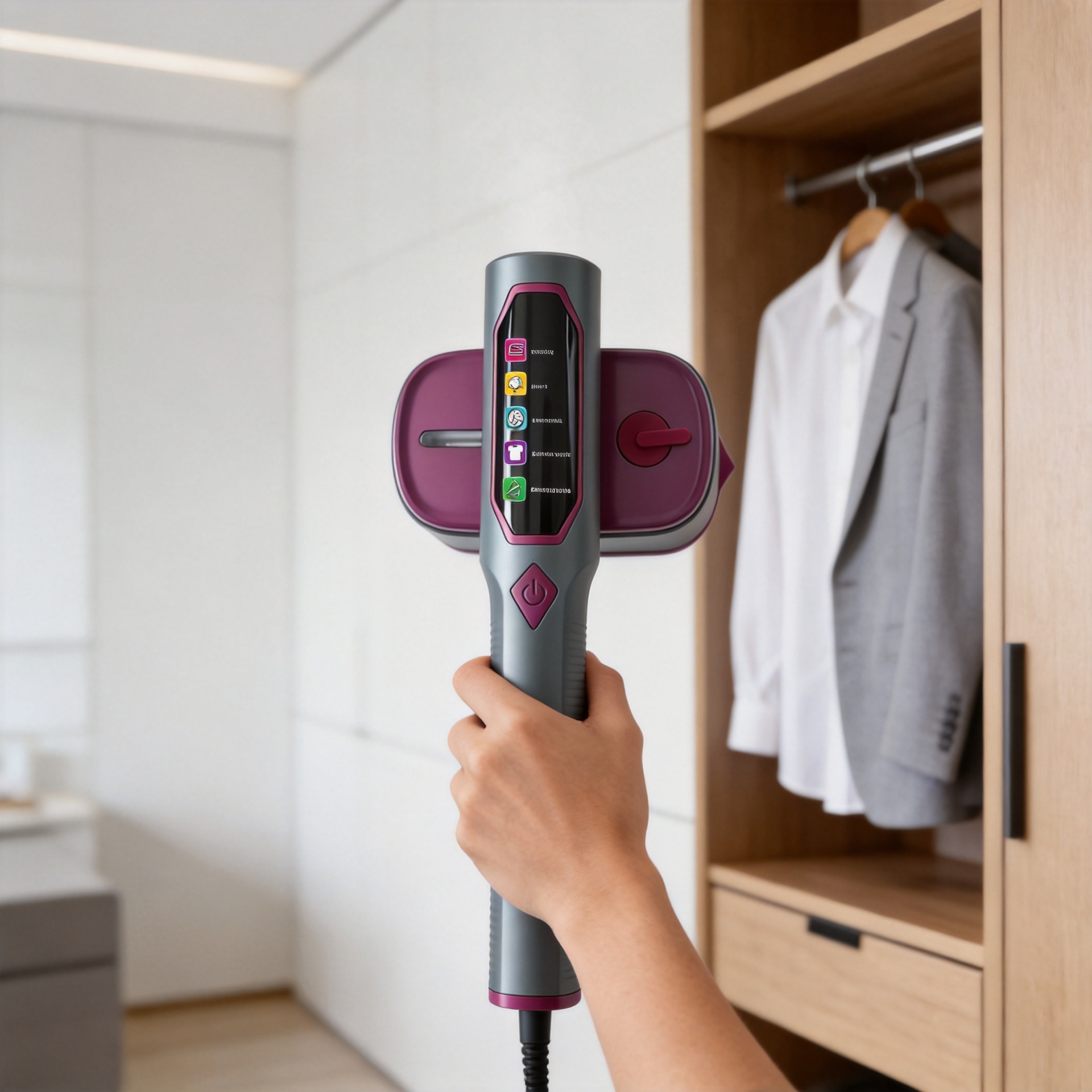 Foldable steam electric iron, digital display