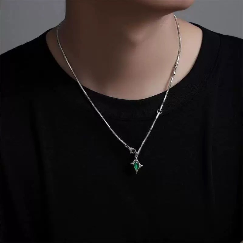 Titanstahl Möbius Ring Anhänger Halskette, Herren Hip-Hop Stil