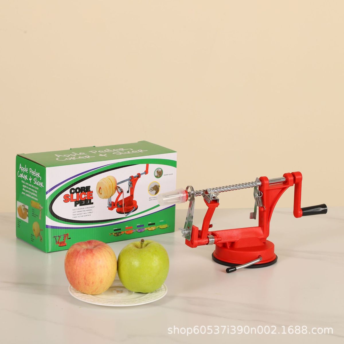 Apple Peeler 3-in-1, Automatic Core Remover and Slicer, Hand-crank