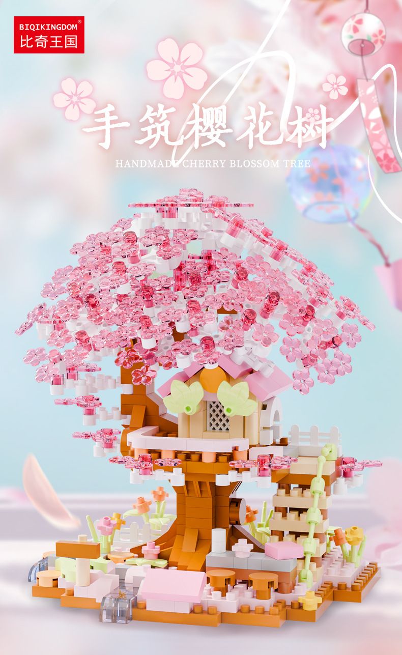 [Toptan Dropshipping] Dört Mevsim Sakura Ağacı Ev Yapı Taşları Lego ile Uyumlu çocuk Eğitici Oyuncaklar Masaüstü Süsler Hediyeler