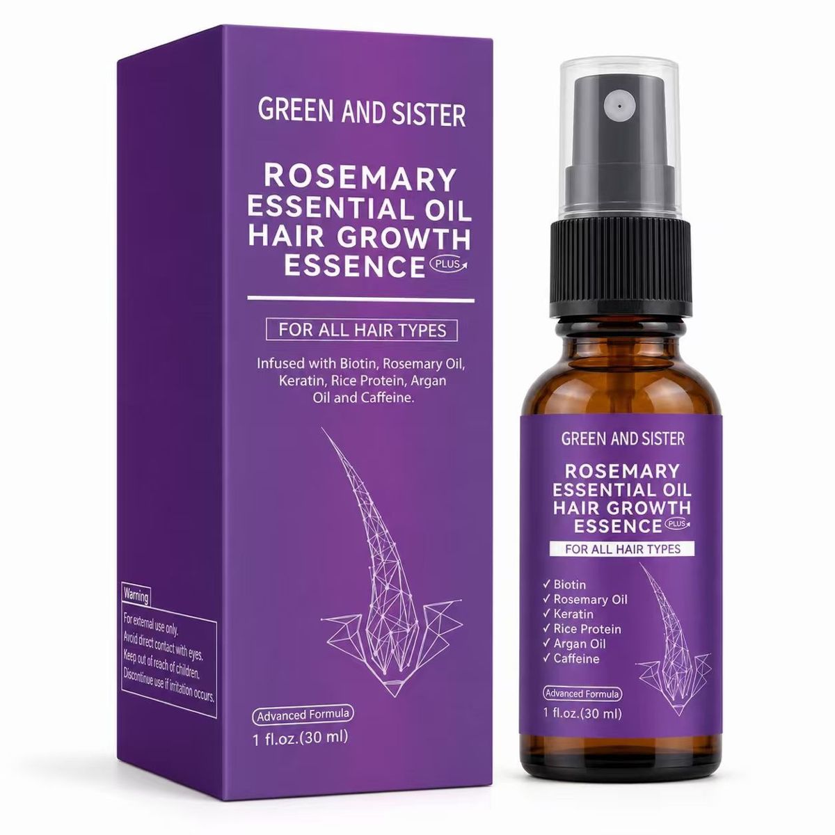 Pflanzliches Haar-Essence-Spray mit komplexer Formel