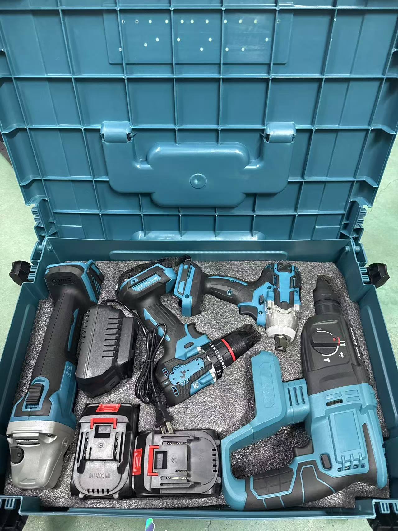 Electric drill set, 4-piece, industrial grade, high power