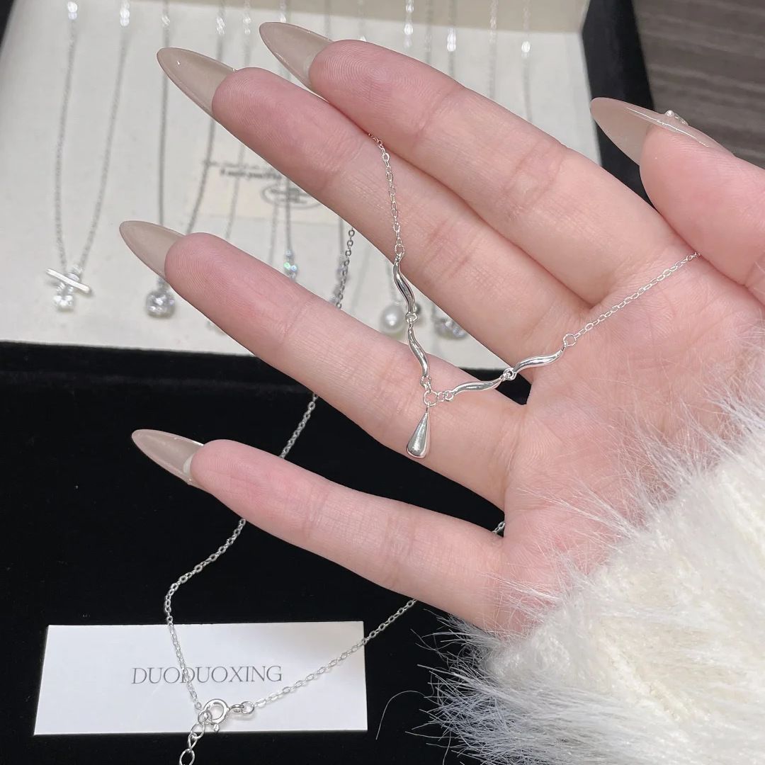 S925 gümüş inci kolye kadın, tasarımcı, minimalist