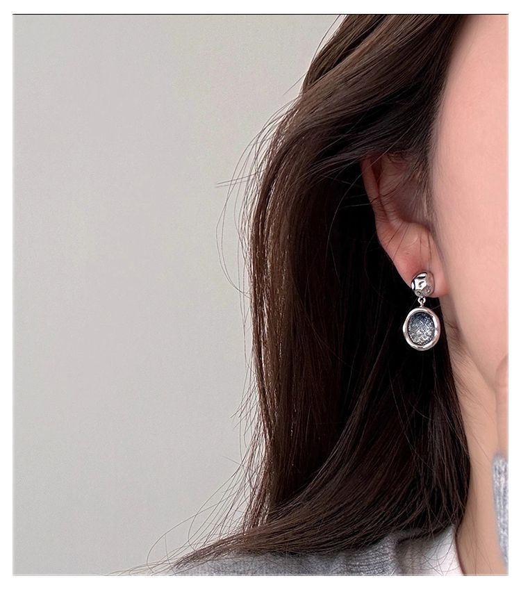 S999 sterling silver blue starry sky earrings