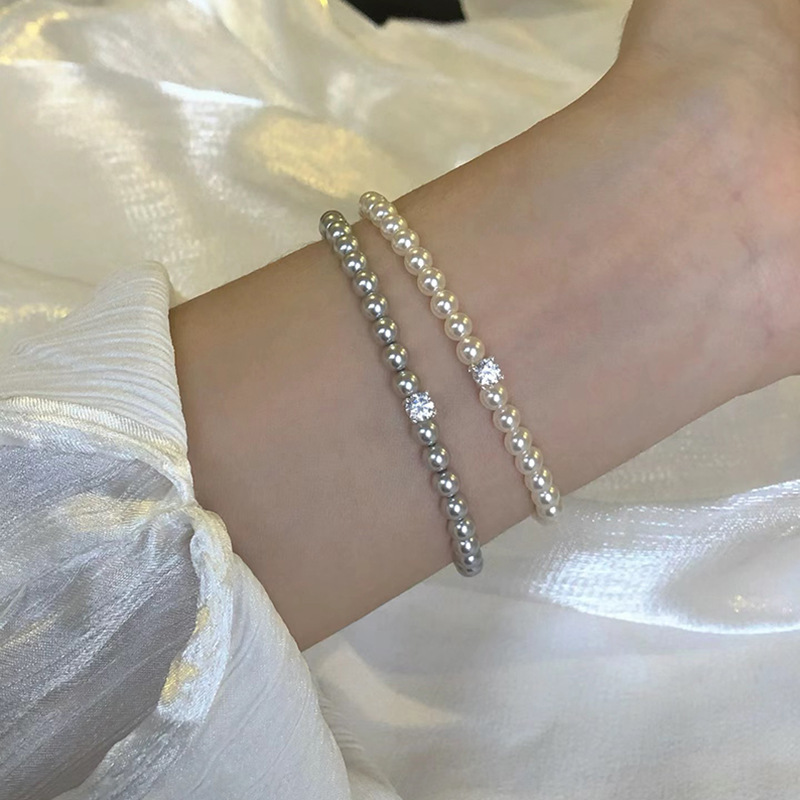 S925 sterling silver moonstone seven star bracelet elegant