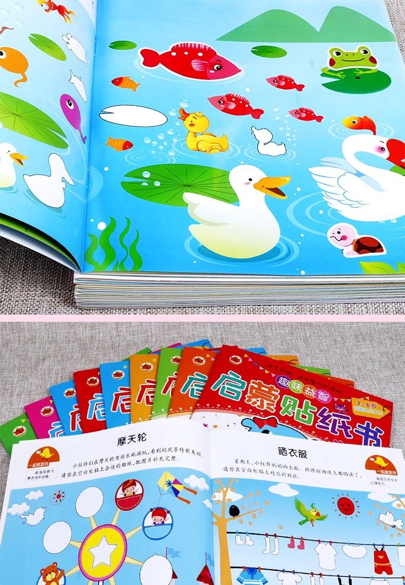 Eğitici Sticker Kitabı, 0-6 Yaş, Tekrar Yapışkanlı