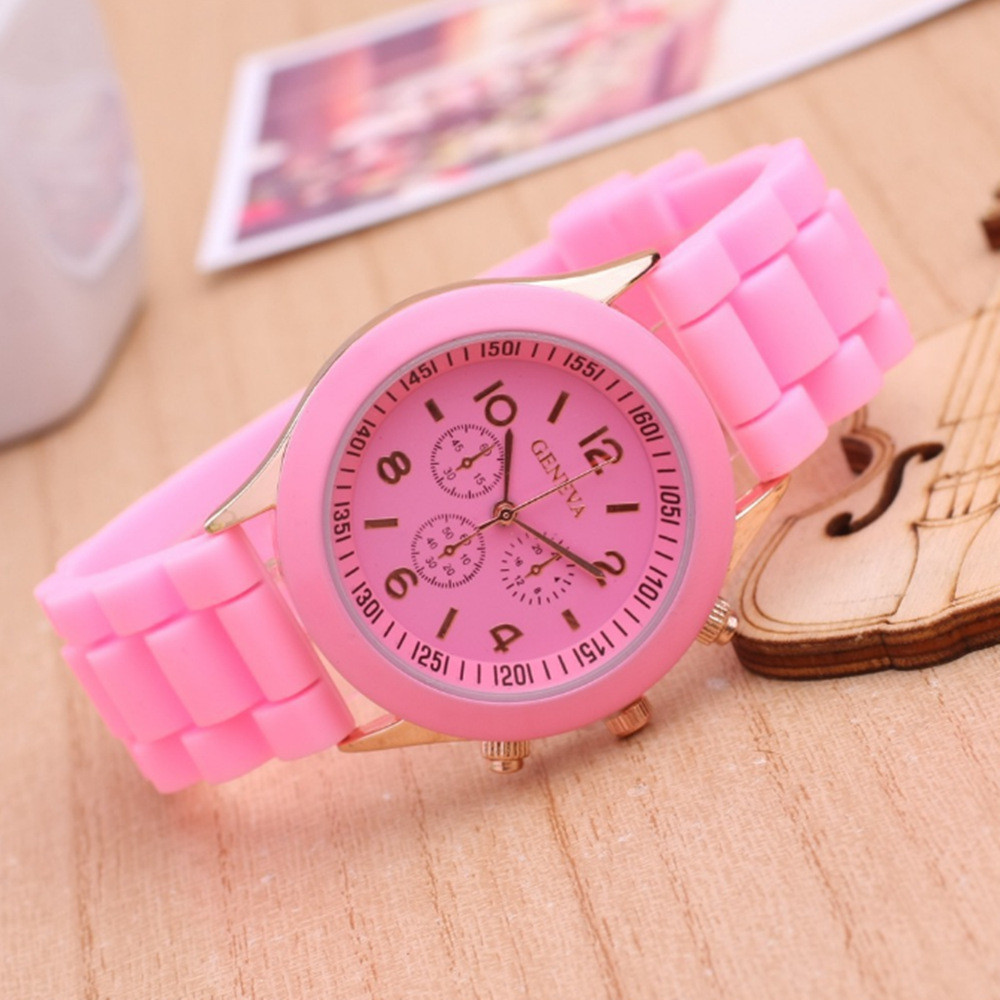 Damen-Quarzuhr mit Silikonarmband, koreanischer Stil, schlichtes Design