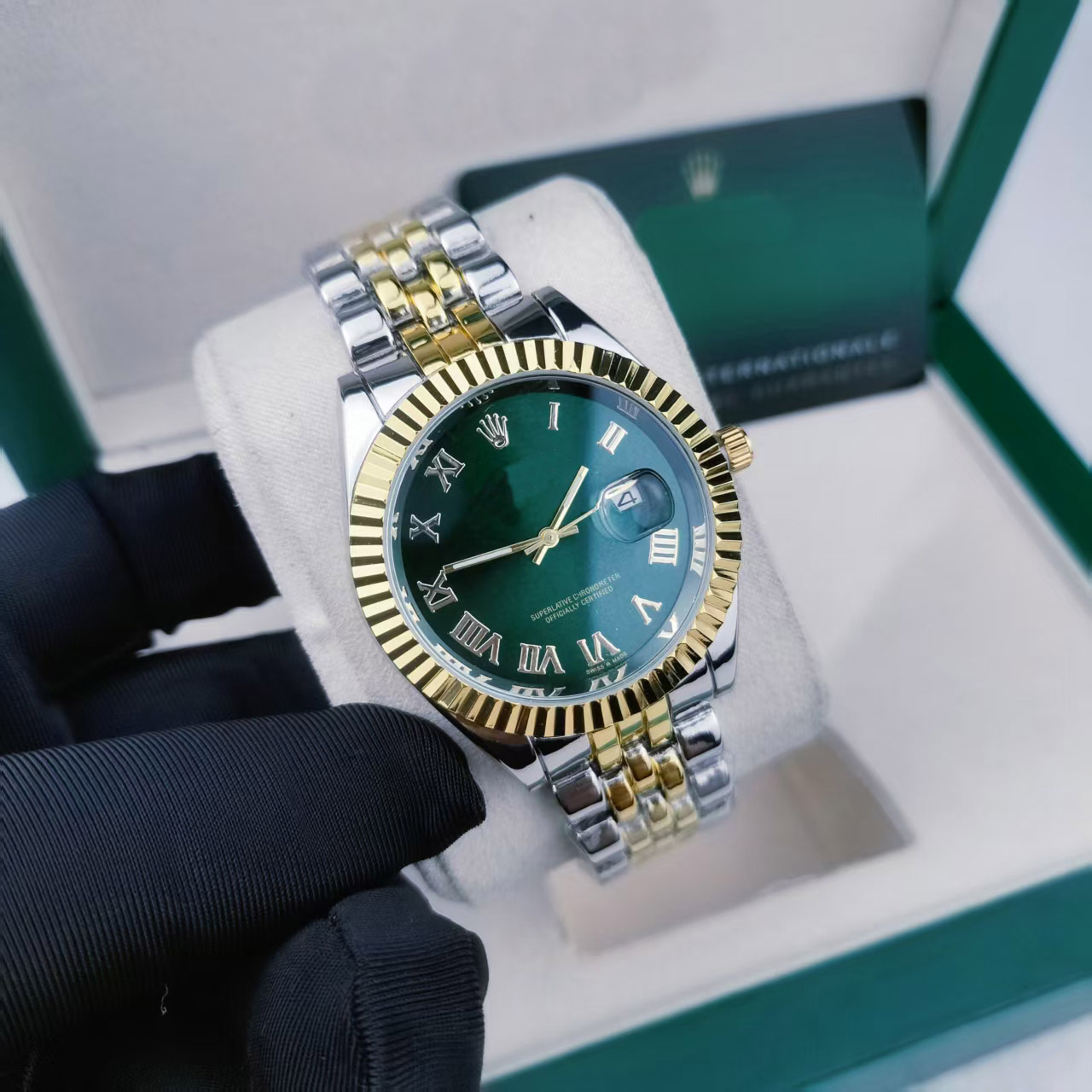 Erkek kuvars saat, 41mm, paslanmaz çelik, su geçirmez, aydınlık