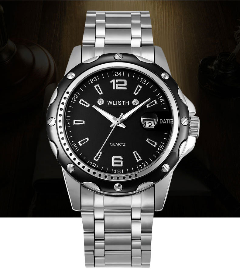 Wolix Herrenarmbanduhr wasserdicht, Kalender, Business Quarz