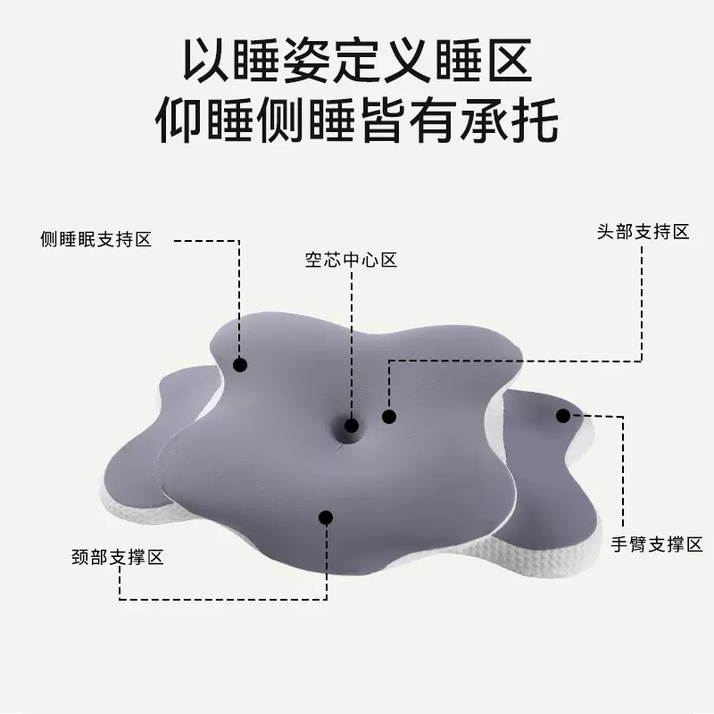 Butterfly memory foam pillow with cervical neck support