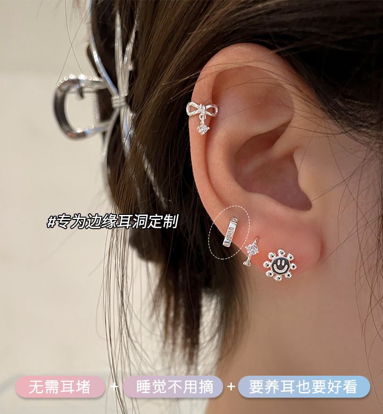 999er-Silber-Zirkonstein-Ohrstecker mit Schmetterlingsdesign