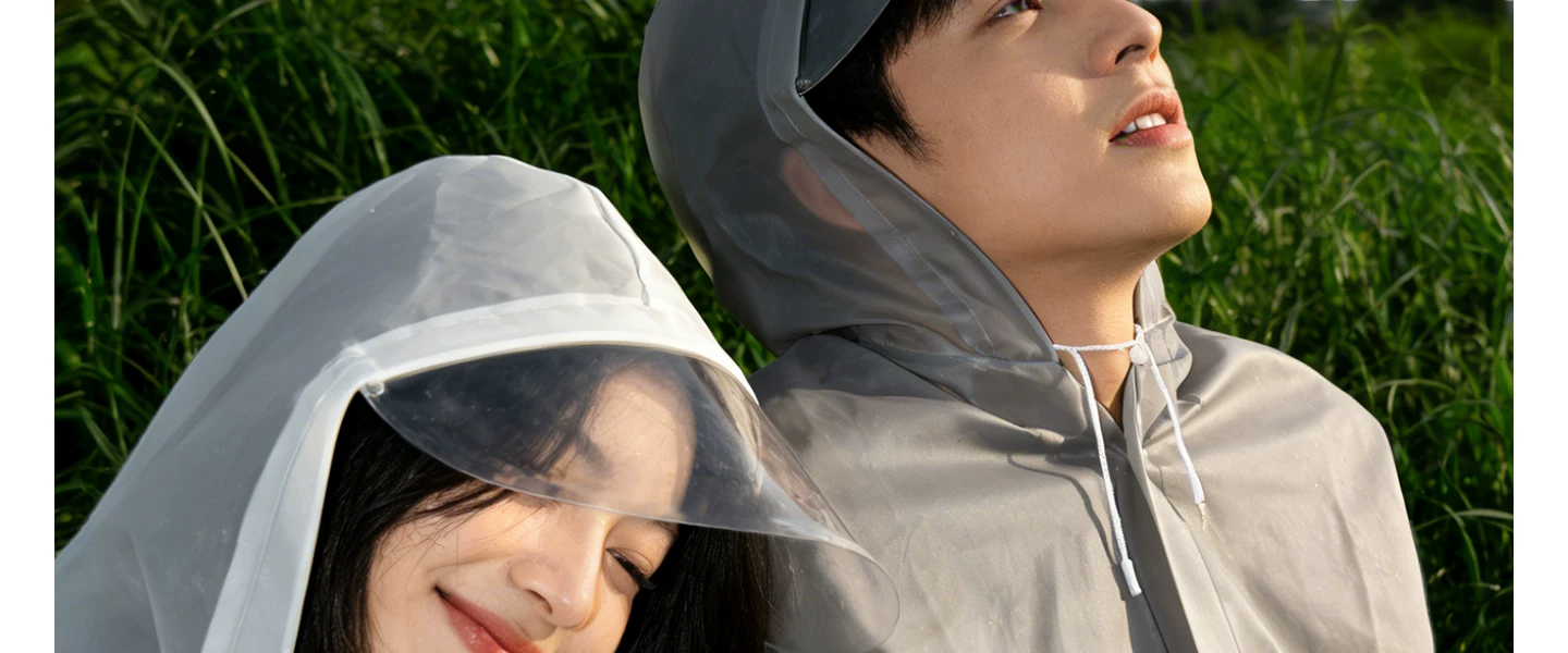 Reusable long raincoat, heavy rain protection