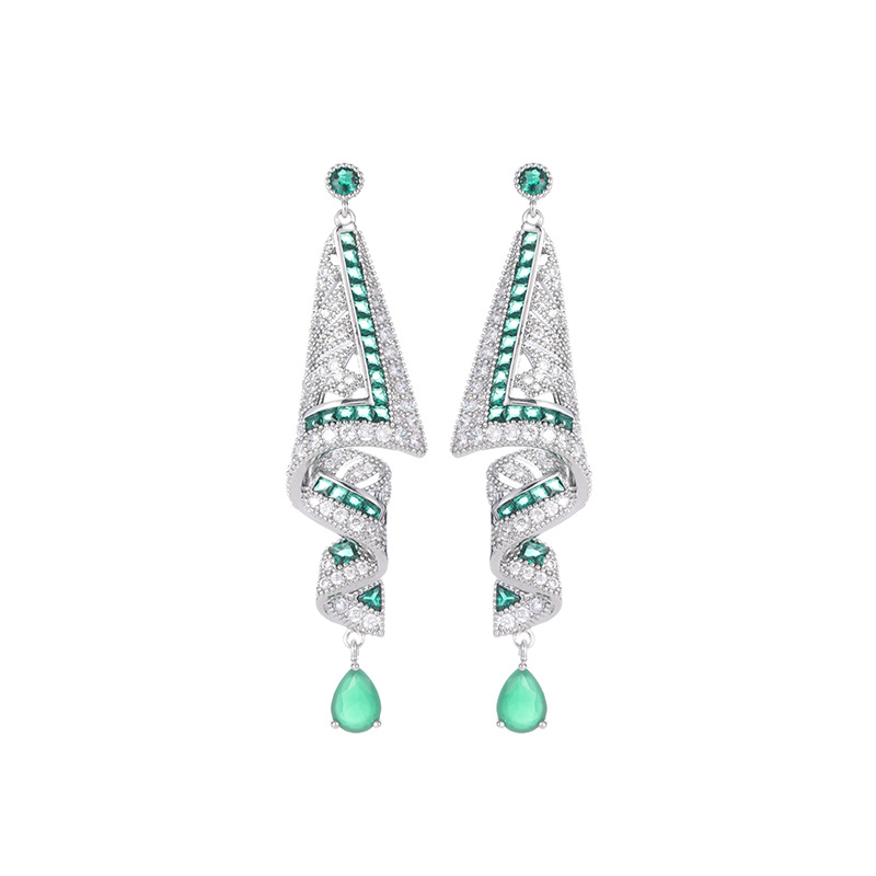 Vintage-Ohrringe geometrisch, 925er Silber, Ethnic-Stil