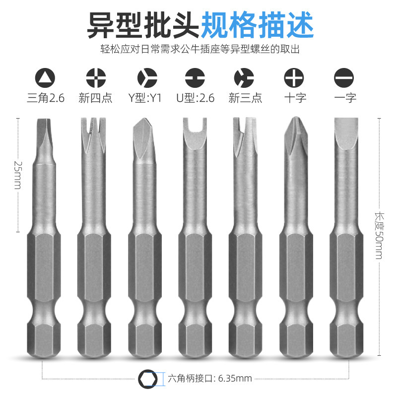 Screwdriver set, flathead, Phillips, tri-wing, triangle