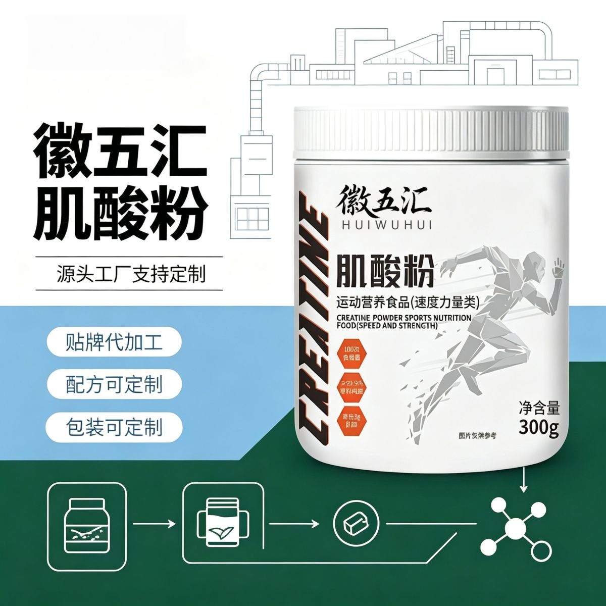 Kreatine Monohidrat Tozu, 300g