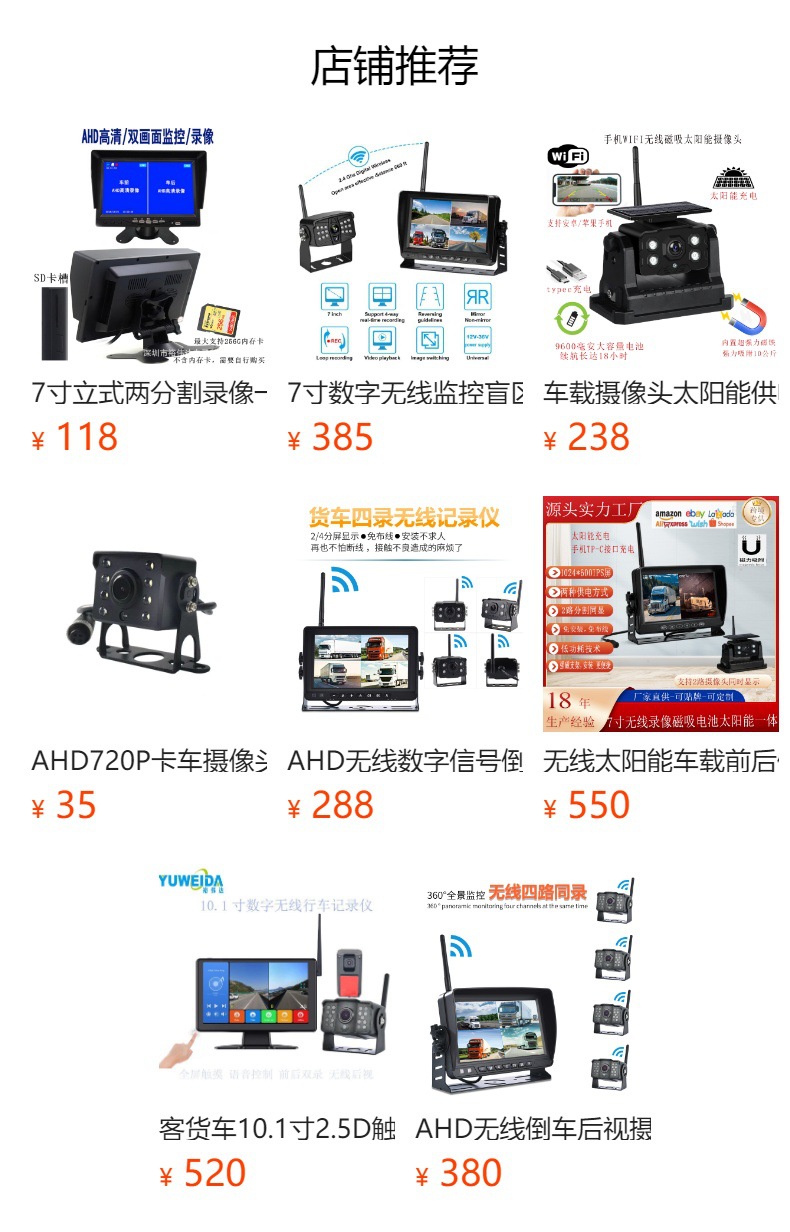 1080P car backup camera DVR wireless system