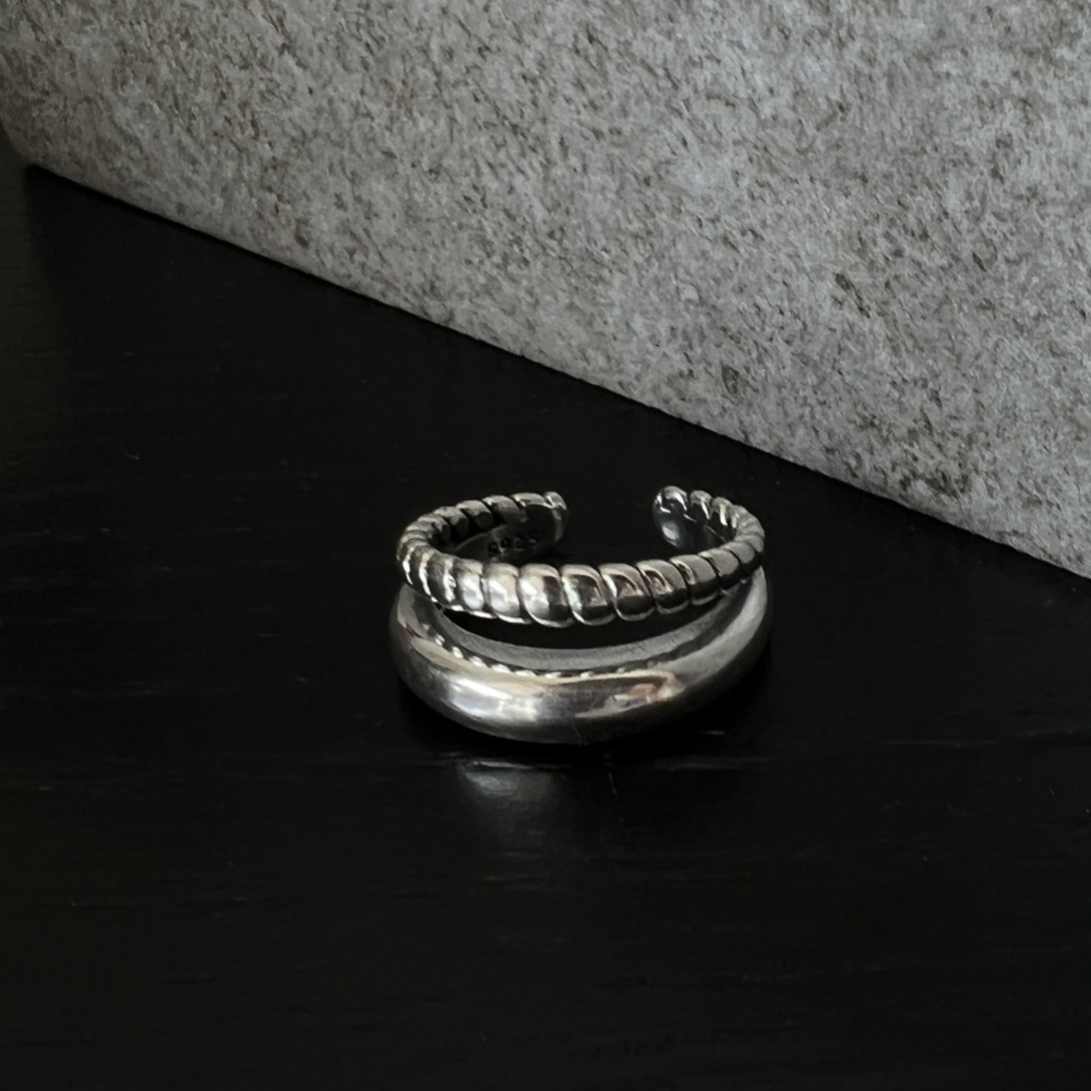 S925 sterling silver adjustable ring for women, vintage style