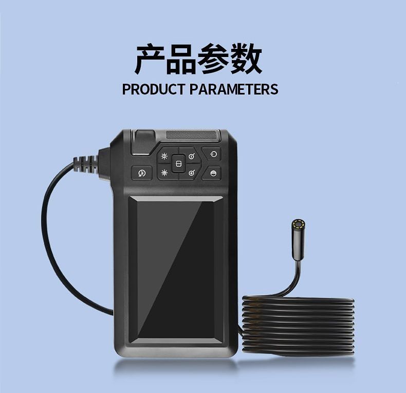 Industrial borescope with screen, Ultra-HD, dual lens, car repair