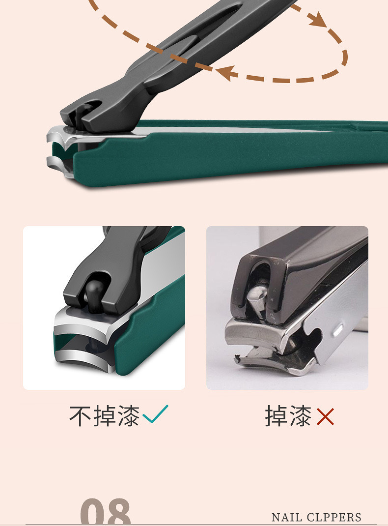 Stainless steel nail scissors set, angled