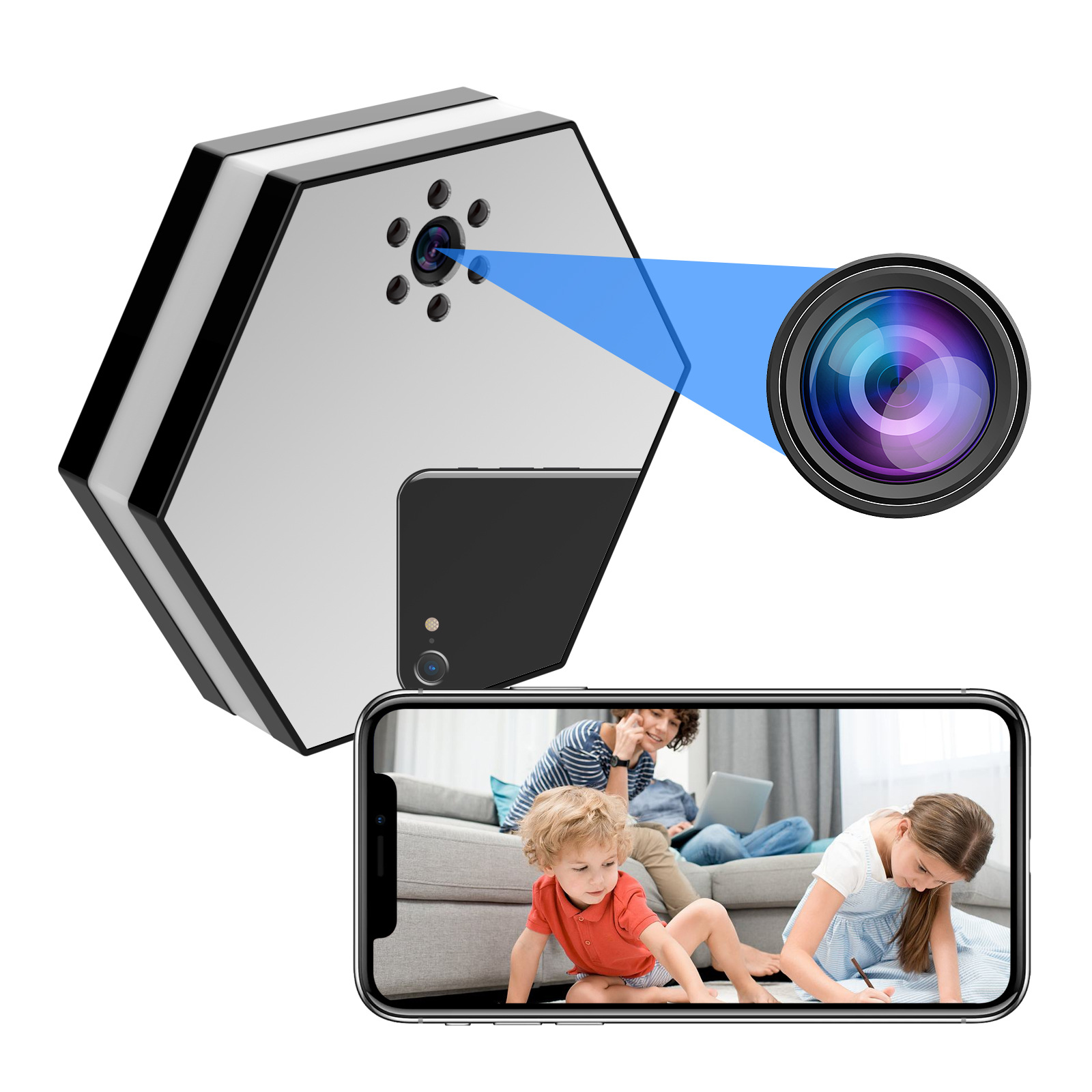 RGB atmosfer ışığı kamera, WiFi, HD, gece görüşü