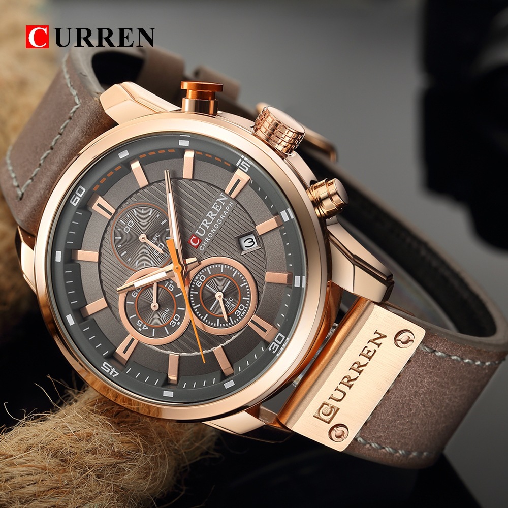 CURREN Herrenuhr, braun, wasserdicht