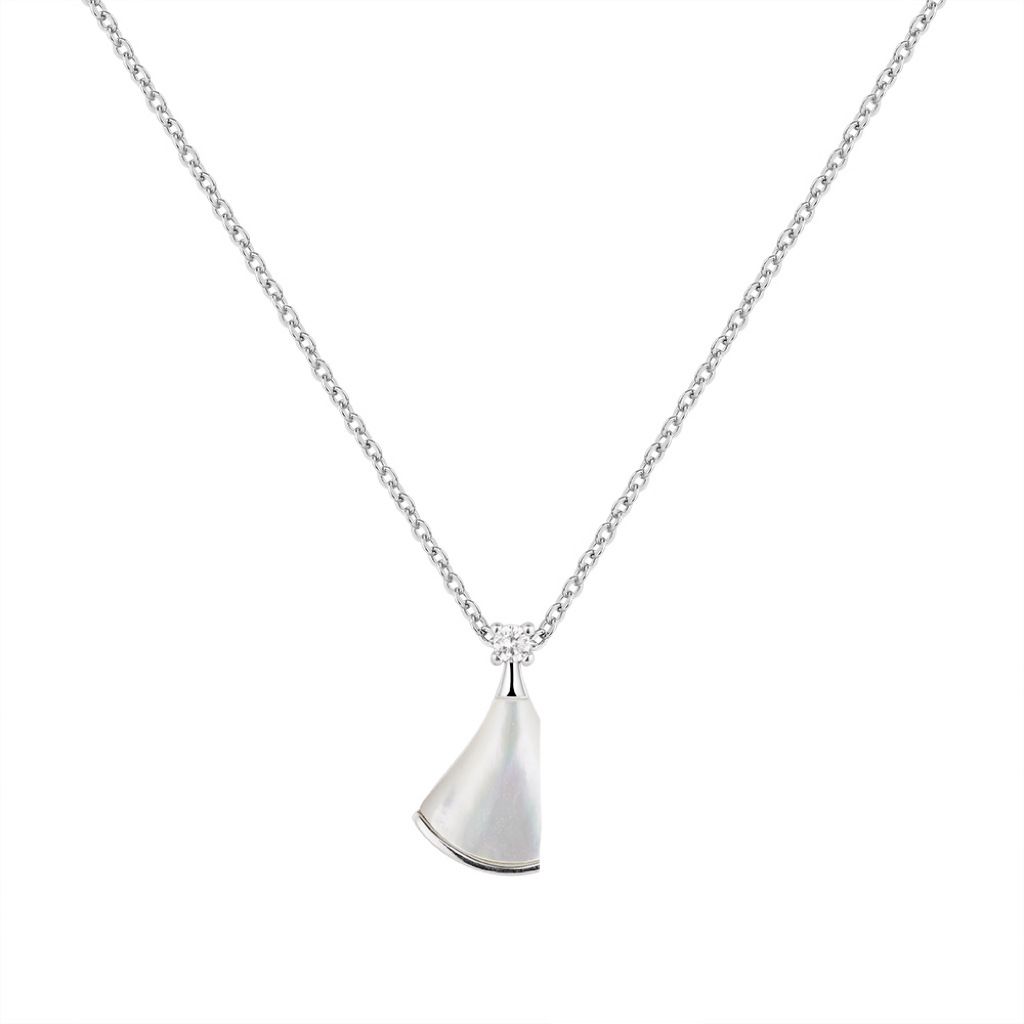 White mother-of-pearl necklace collarbone chain
