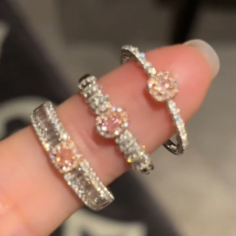 Zircon geometric open ring index finger lightweight luxury